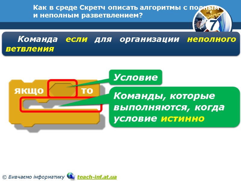 Как в среде Скретч описать алгоритмы с полным и неполным разветвлением? Команда если для Как в среде Скретч описать алгоритмы с полным и неполным разветвлением? Команда если для